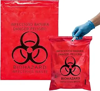 100 bolsas de basura infecciosas infecciosas de 9.1 x 13.0 in de 9 x 13 pulgadas