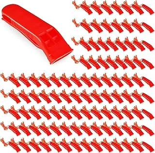 100 Piezas de Silbatos de Emergencia con Cordón Silbatos de Seguridad y Supervivencia Sonido Fuerte para Seguridad, Camping, Senderismo, Navegación, Caza, Señalización de Rescate