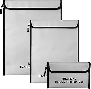 3 bolsas de documentos importantes a prueba de fuego (2000 ℉), bolsa a prueba de fuego para documentos, bolsa de dinero a prueba de fuego para efectivo, para documentos A4 A5, efectivo, pasaporte, tableta, laptop, archivo, joyería