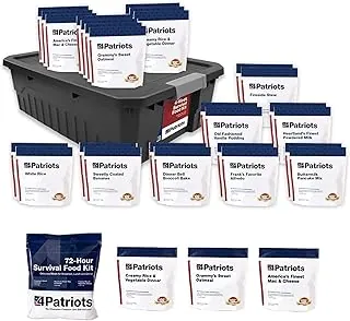 4Patriots Kit de 4 semanas + paquete de alimentos de supervivencia de 72 horas: diseñado para durar 25 años, 212 porciones