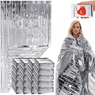 50 mantas térmicas de Mylar de emergencia, manta espacial gigante de 82 x 52 pulgadas para maratones y uso en automóvil