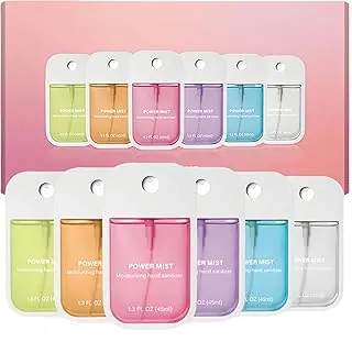 6 piezas de spray desinfectante de manos, vaporizador desinfectante de manos hidratante portátil para adultos y niños, 7.8 onzas líquidas, tamaño de viaje, 5 aromas