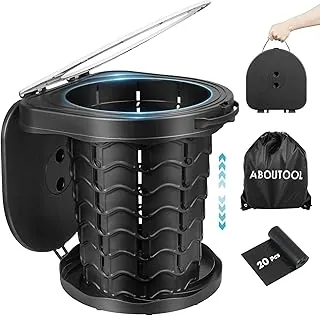 Aboutool Inodoro portátil para adultos, altura ajustable, para campamento, inodoro portátil, inodoro de emergencia al aire libre para automóvil, viajes, campamento y senderismo, cómodo orinal portátil