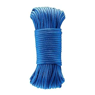 Amazon Basics Cuerda de paracaídas tipo III de 550, núcleo de 7 hebras, alta resistencia - 4 mm x 30 m (5/32 pulg x 100 pies), azul