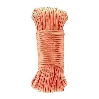 Amazon Basics Cuerda de paracaídas tipo III de 550, núcleo de 7 hebras, alta resistencia - 5/32 pulg x 100 pies (4 mm x 30 m), naranja