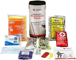 American Red Cross Producto con licencia oficial, paquete de respuesta de emergencia, artículos esenciales de primeros auxilios, kit de primeros auxilios totalmente surtido