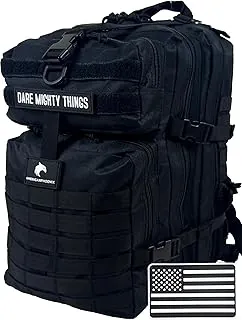 AMERICANPHOENIX Mochila táctica Elite de 45L | Mochila para trabajo y militar | Resistente al agua y resistente | Mochila de evacuación, Negro carbón, Grande