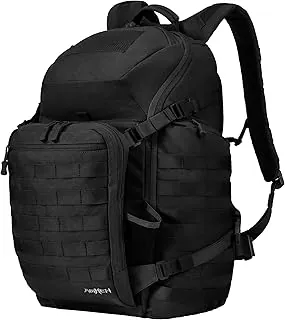 AMHEH 52L 1050D - Mochila táctica de viaje para hombre, aprobada por aerolíneas, compartimento para laptop de 17 pulgadas, bolsillo ampliable, color negro
