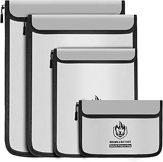 Andyer Paquete de 4 bolsas de documentos ignífugas, soporte impermeable para documentos con cremallera, bolsa de dinero a prueba de fuego para efectivo, bolsa ignífuga segura contra incendios