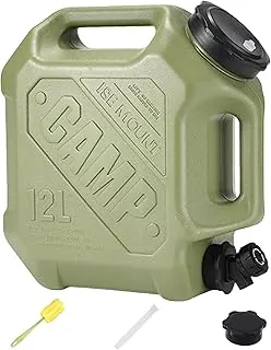 ASIEIT Jarra de agua de 3.2 galones con grifo, tanque de agua portátil sin BPA, recipientes de agua a prueba de fugas para camping, contenedores de almacenamiento de agua para emergencias al aire