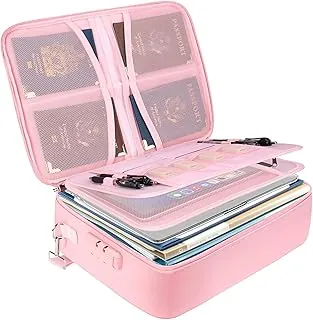 BALEINE Caja de documentos ignífuga con cerradura, bolsa de documentos ignífuga portátil impermeable, cajas de archivos ignífugas para documentos, caja organizadora de archivos para papeleo importante