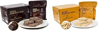 Barras de ración de alimentos de emergencia, sabor a chocolate/sabor a maní, pestañas de supervivencia para campamento al aire libre, kit de preparación para desastres, 12 piezas por caja, un total de