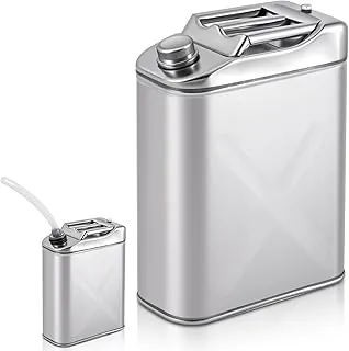 Blulu Paquete de 1 jarra de agua de 5 galones, recipiente de agua de acero inoxidable 304, lata de almacenamiento de 20 L, jarra portátil a prueba de fugas con boquilla científica para acampar al aire libre, almacenamiento de emergencia