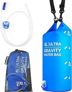 Bolsa de agua ultra gravedad, compatible con filtro de agua y sistema de filtración de agua, bolsa de filtro de agua por gravedad para camping, senderismo, mochilero, diseño plegable portátil para colgar (8L/2 galones)