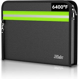Bolsa de documentos ignífuga 6400℉, de 15” X 11”, impermeable, con cremallera, bolsa de dinero ignífuga con 12 capas aisladas, bolsa de seguridad contra incendios con tira reflectante para
