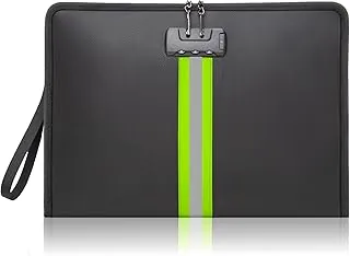 Bolsa de documentos ignífuga con cerradura, cubierta de silicona que no pica, bolsa de dinero resistente al fuego para efectivo, bolsa de almacenamiento segura impermeable para documentos legales A4, pasaporte, joyas y tabletas
