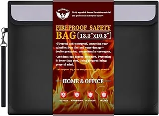 Bolsa de documentos ignífuga con cremallera, bolsa de dinero impermeable de 13.3 x 10.3 pulgadas, bolsa de seguridad de viaje ignífuga e impermeable, caja de documentos segura e ignífuga, uso en el