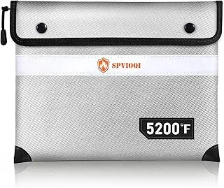 Bolsa de documentos ignífuga mejorada de 5200 °F, 14.2 x 11 pulgadas, bolsa impermeable ignífuga con cremallera, 8 capas de materiales aislados térmicamente, bolsa de dinero ignífuga para efectivo