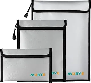 Bolsa de documentos impermeable ignífuga mejorada, paquete de 3 bolsas de dinero seguras con cremallera, bolsa organizadora de almacenamiento resistente al fuego y al agua para soporte de documentos
