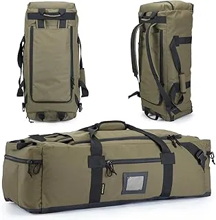 Bolsa de lona grande de 86 litros para viajes, gimnasio y deportes, poliéster repelente al agua, correas ocultas, compartimento para zapatos, bolsa de equipaje perfecta o mochila para hombres y