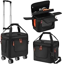Bolsa de transporte con ruedas compatible con Jackery Explorer 1000 V2, funda de almacenamiento de estación de energía portátil suave, bolsa con ruedas y cremallera lateral, multibolsillo, correa para el hombro