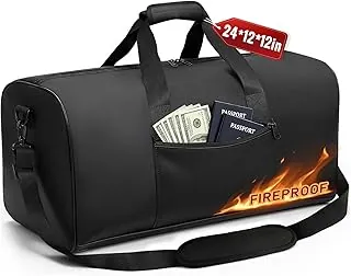 Bolsa grande ignífuga para documentos, 24 x 12 x 12 pulgadas, portátil, ignífuga, impermeable, para viajes, campamento, organizador de múltiples bolsillos para efectivo, objetos de valor, bolsa a
