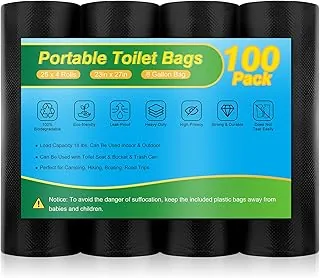 Bolsas de inodoro portátiles - Bolsas de inodoro de camping de 8 galones, bolsa de orinal de viaje biodegradable para inodoro portátil, bolsas de desechos de inodoro de campamento engrosadas para