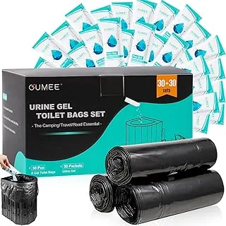 Bolsas de inodoro portátiles con juego de Poo gel, bolsas de inodoro de 8 galones con geles absorbentes, bolsas de desechos, bolsa de basura a prueba de fugas para ir al baño de campamento, viajes