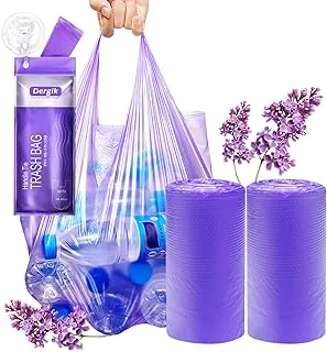 Bolsas grandes de eliminación de pañales para adultos (18 x 23 pulgadas), 96 unidades, perfumadas, eliminación de desechos de ancianos, bolsas de basura para desechos de pañales para bebés, eliminación de productos sanitarios en casa y viajes, color morado