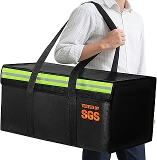 Bolsas grandes ignífugas para documentos de 24 x 12 x 12 pulgadas, caja de documentos ignífuga para efectivo, álbumes de fotos, objetos de valor, bolsa ignífuga extragrande para almacenamiento