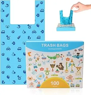Bolsas para recoger excrementos de arena para gatos con asas, bolsas de corbata para perros, bolsa de basura a prueba de fugas, sin perfume, 100 bolsas