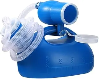 Botella de orinario masculino de 68 onzas, urinarios portátiles para hombres, manguera de 59 pulgadas de largo con tapa (azul)