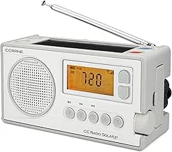 C. Crane CCRadio Solar con recepción Bluetooth, manivela de emergencia NOAA Weather AM/FM - Radio multialimentada - Linterna LED integrada y cargador de teléfono móvil