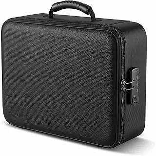 Caja de documentos ignífuga (carcasa suave) con cerradura y cremallera impermeable, 5200 °F segura para documentos importantes, certificados, organizador de archivos portátil para laptop, para el