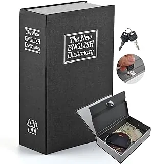 Caja fuerte con llave ALLOMN en forma de diccionario, caja de dinero oculta con cerradura de seguridad secreta con llaves para monedas, dinero en efectivo, joyas de 7.1 x 4.7 x 2.3 in