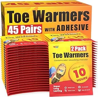 Calentadores de dedos del pie - Hasta 10 horas de calor, fácil aplicación con adhesivo - Ultra delgados, fáciles, totalmente naturales - Activados por aire, sin olor, calentadores de dedos del pie
