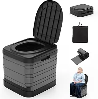 CAMPERFECT Inodoro portátil XXL para adultos, inodoros de campamento mejorados, inodoro plegable extra grande de 16.7 pulgadas de alto, inodoro portátil para acampar, actividades al aire libre y