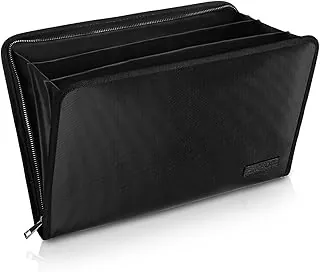 Carpeta de archivos expansible, organizador de documentos importante, bolsa de documentos ignífuga e impermeable con tamaño A4, 3 bolsillos, cierre de cremallera, sin picazón, con revestimiento de