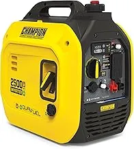 Champion Power Equipment - Generador portátil inversor de combustible dual de 2500 vatios con tecnología silenciosa y protección contra CO