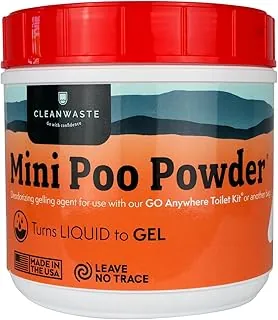 Cleanwaste Portable Poo Powder Deodorizing Waste Treatment - Pee and Poop Gelling Powder for Camping, Travel, Emergencies