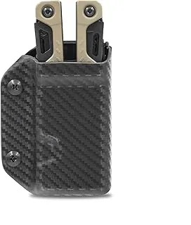 Clip & Carry Kydex - Funda multiherramienta para Leatherman OHT, fabricada en Estados Unidos, cubierta de funda multiherramienta EDC, fibra de carbono, color negro