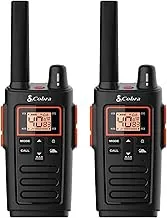 Cobra Walkie Talkies RX380 (paquete de 2) - Radios bidireccionales resistentes a la intemperie de largo alcance, 40 canales preprogramados, alertas meteorológicas, linterna LED, baterías NiMH de larga