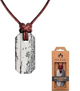 Colgante de piedra de afilar Viking - Una piedra de afilado de cuchillo de bolsillo única, fabricada en EE. UU., Novacula de Arkansas en cordón de cuero, diseño nórdico inspirado en nudos, herramienta