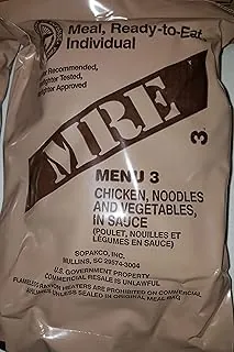 Comidas genuinas de MRE militares 2021 listas para comer con fecha de inspección 2021 o más reciente (fideos de pollo)