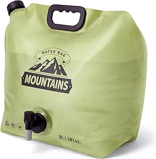 Contenedor de agua para campamento de 2 galones con boquilla, botellas de plástico reutilizables sin BPA, jarra plegable de galón vacía para almacenamiento de agua, bolsa de agua para senderismo al