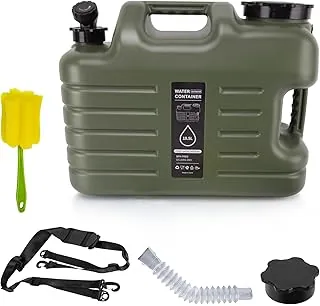 Contenedor de agua para camping, jarra de agua de campamento de 5 galones (18.5 L) con espiga, tanque de agua de emergencia portátil para campamento, senderismo al aire libre, barbacoa, picnic, estela de emergencia, sin BPA