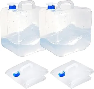 Contenedor de agua plegable con espita y gancho, jarra de agua sin BPA, cubo de transporte plegable, contenedor de almacenamiento de agua para camping, senderismo, kit de supervivencia, paquete