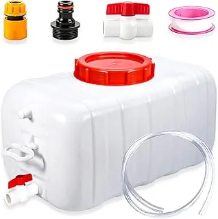 Contenedor de almacenamiento de agua con manguera de 6.6 galones para campamento, contenedor de agua, tanque de agua portátil con grifo, senderismo, caravana, recorrido de conducción autónoma