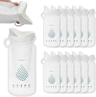 Coolrunner Bolsas de orina desechables de 700 cc, paquete de 12/24 bolsas de orina para hombres y mujeres, bolsas desechables para orinarios para viajes, orinal, inodoro, atascos de tráfico, bolsa