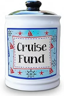 Cottage Creek Tarros | Alcancía Cruise Fund - Tarro de dinero para vacaciones esenciales de viaje | Regalos de cumpleaños divertidos para mujeres, hombres, parejas | Banco de fondos de viaje de